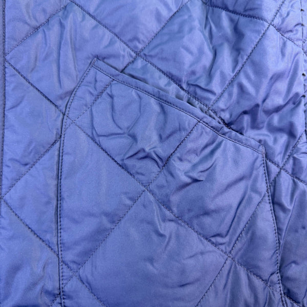 J.Crew Mens Navy Quilted Outerwear Vest Lightweight Zip-Up Reversible Sz L 