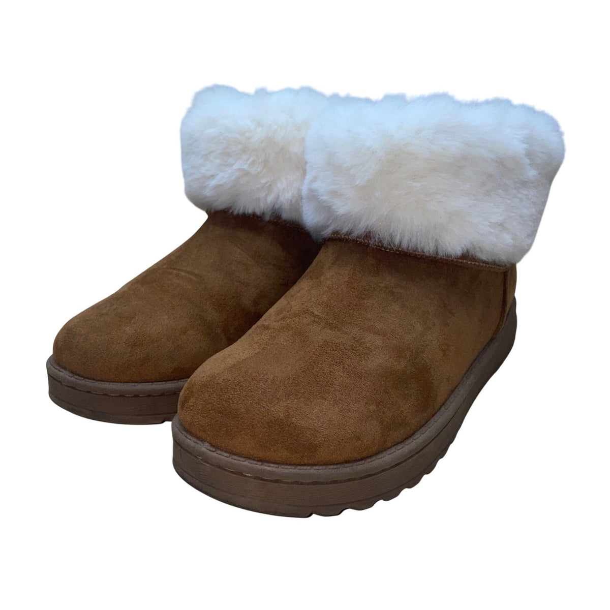 Cliffs Women’s Brown Faux Fur-Lined Suede Warm Winter Ankle Boots Size 8.5M