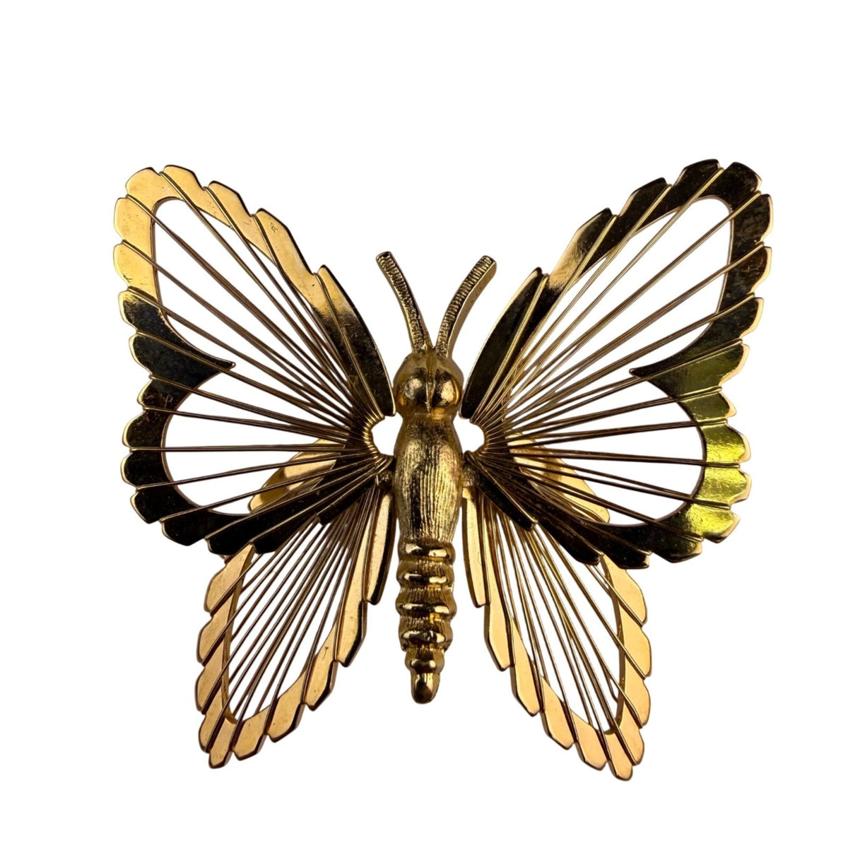 Monet Womens Gold Tone Metal Butterfly Brooch Vintage Jewelry
