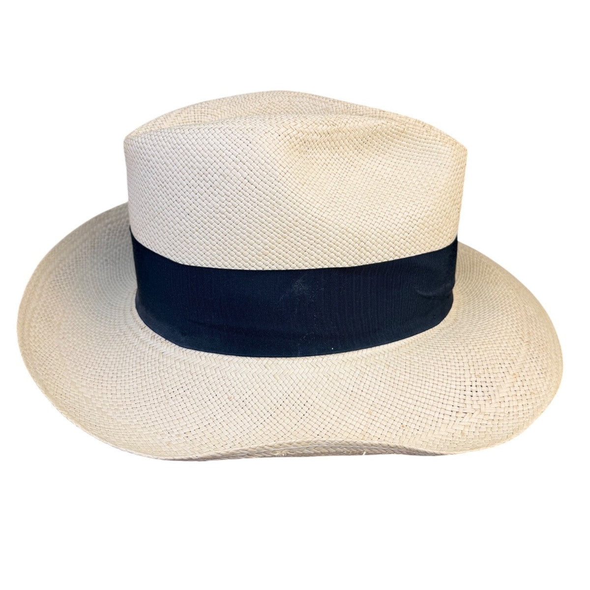 Dorfman Pacific Mens Natural Straw Fedora Hat Classic Style Black Band