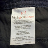 Style & Co Womens Dark Wash Denim Slim Leg High-Rise Tummy-Control Jeans Sz 16S