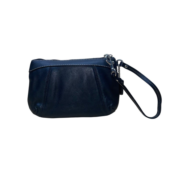 Coach Women’s Black Leather Wristlet Compact Purse