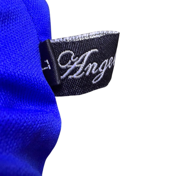 Angel Fashions Womens Black & Royal Blue Sequin Lace Gown Mermaid Dress Size L