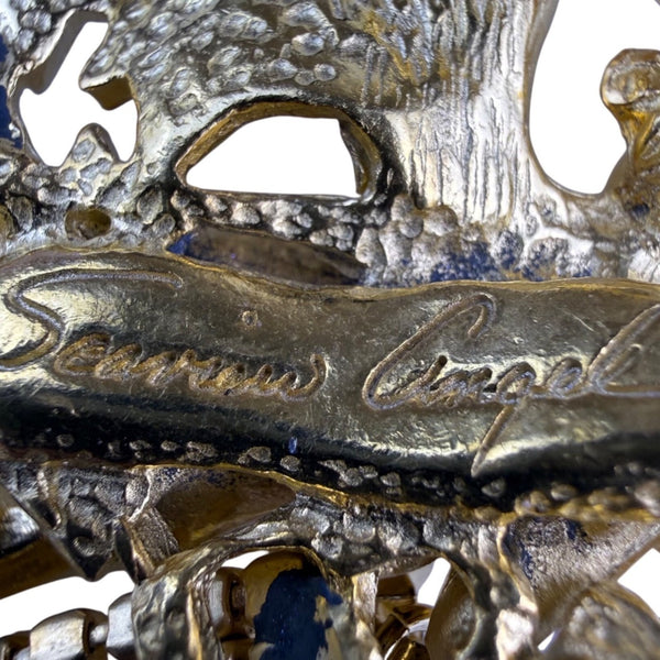 Kirks Folly Womens Gold Tone Aurora Borealis Crystal Cherub Brooch Vintage