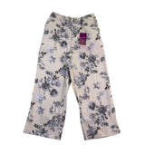 Loveimgs Womens Beige Floral Wide-Leg Pants Size M
