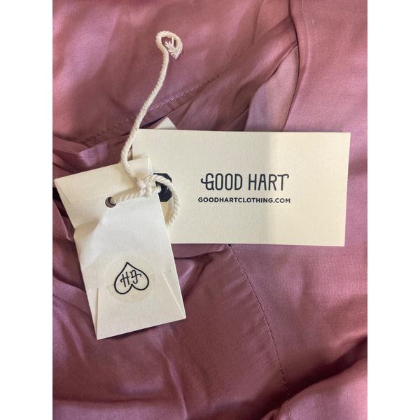 Good Hart Women's Pink Long Sleeve V Collar Shirt Sz S