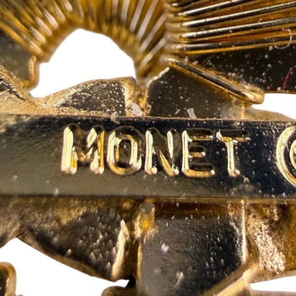 Monet Womens Gold Tone Metal Butterfly Brooch Vintage Jewelry