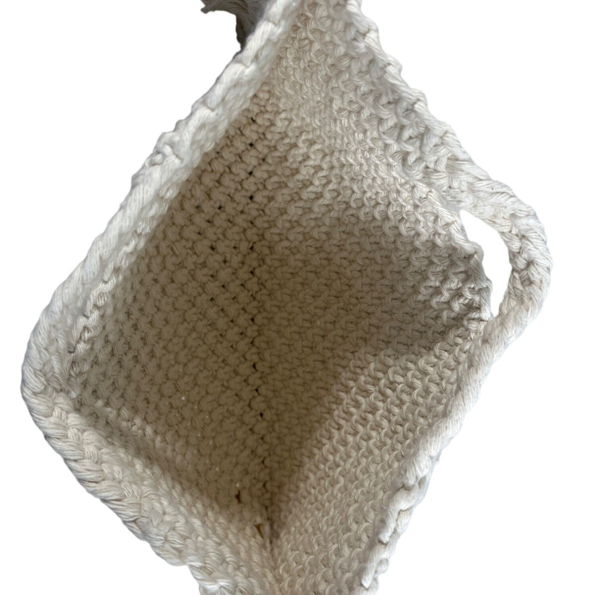 Ancestral Handmade Women's White Macrame Handbag Sz S - New