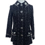 East Orient Womens Black Sequin & Pearl Embellished Jacket Size 8 Lightweight
