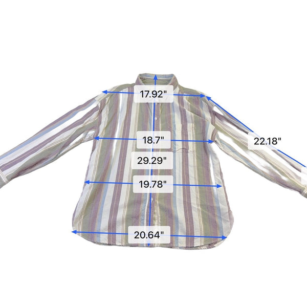 American Eagle Mens Purple Stripe Button-Up Long Sleeve Shirt Size M