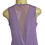 Sleeveless Purple Tank Top With Mesh Back Detail & Split Hem New
