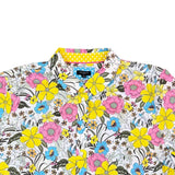 Talbots Petite Womens White Floral Button Front Long Sleeve Shirt Size PXL