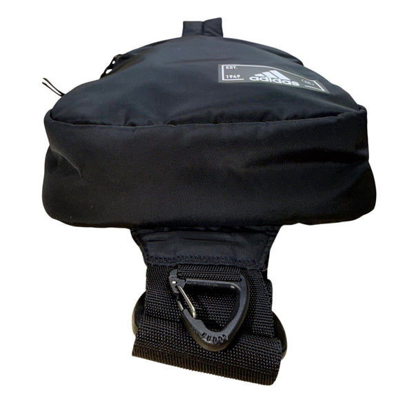 Adidas Unisex Black Nylon Multiple Zippered Adjustable Strap Sling Backpack