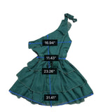 Showpo Womens Green One-Shoulder Tiered Mini Dress Ruffled & Belted Size 12