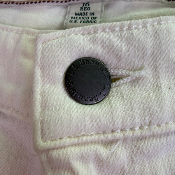 L.L. Bean Womens White Favorite Fit Jeans Regular Comfortable Size 16