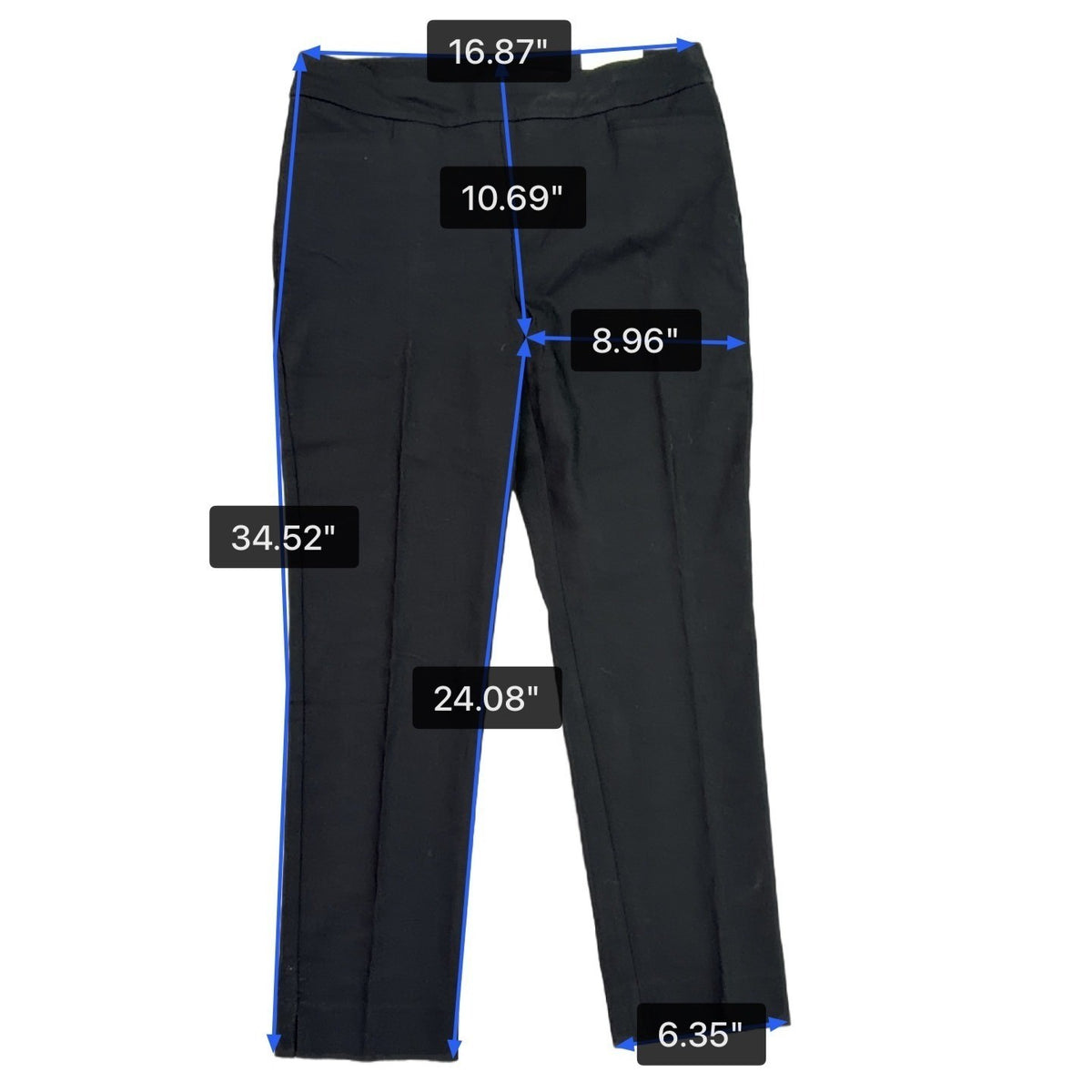 Chico’s Women’s Black Rayon Blend Slim Ankle Pants So Slimming 360 Pants 10R