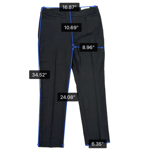 Chico’s Women’s Black Rayon Blend Slim Ankle Pants So Slimming 360 Pants 10R