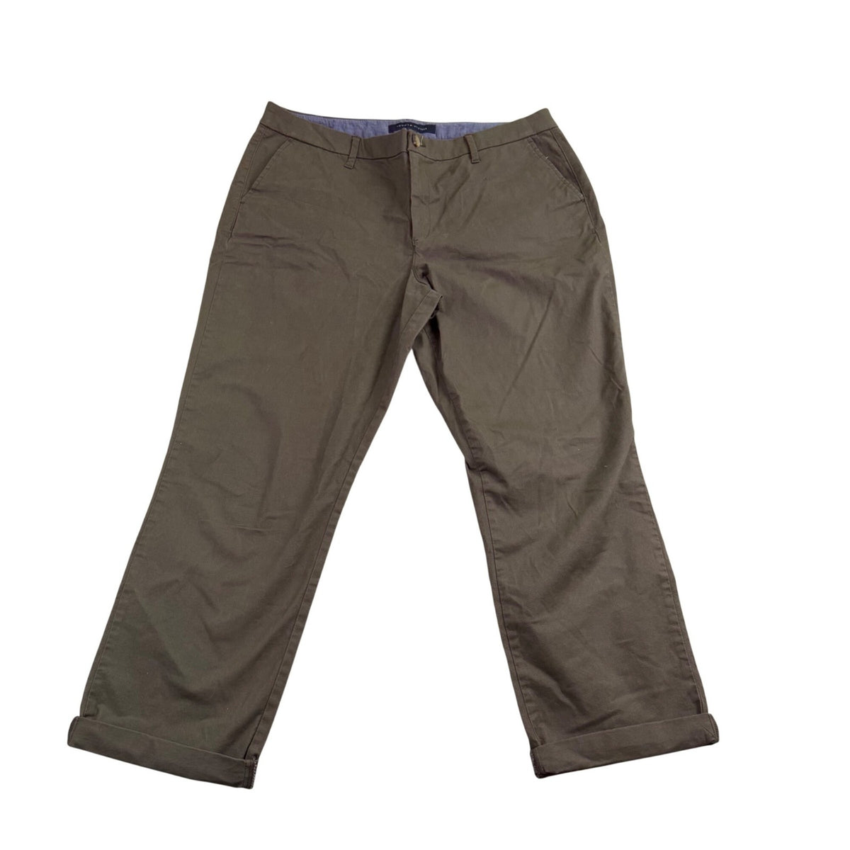 Tommy Hilfiger Womens Olive Cotton Stretch Chinos Pants  Straight Cut Size 16