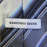 Geoffrey Beene Mens Blue Striped Silk Necktie Versatile Formal Business Wear