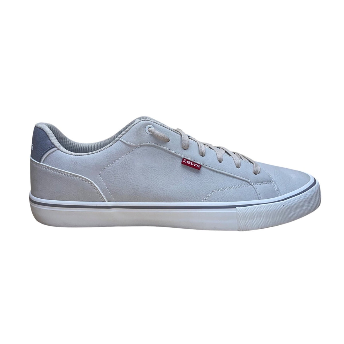 Levis Men’s Gray Faux Leather Lace-Up Casual Flat Vince Sneakers Size 12