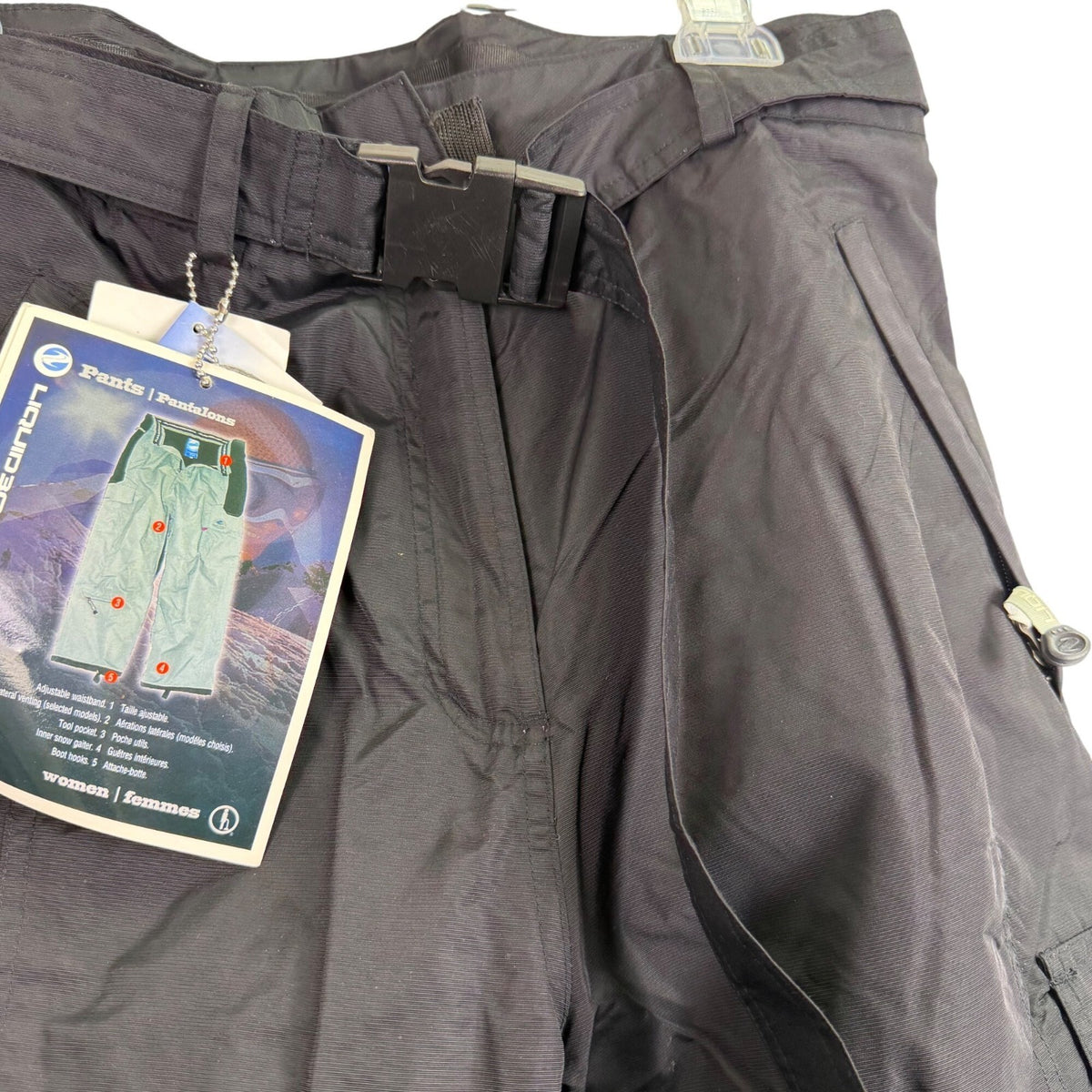 Liquid Womens Black Waterproof Snowboarding Pants Adjustable Waist Sz Large