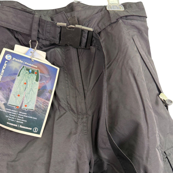 Liquid Womens Black Waterproof Snowboarding Pants Adjustable Waist Sz Large