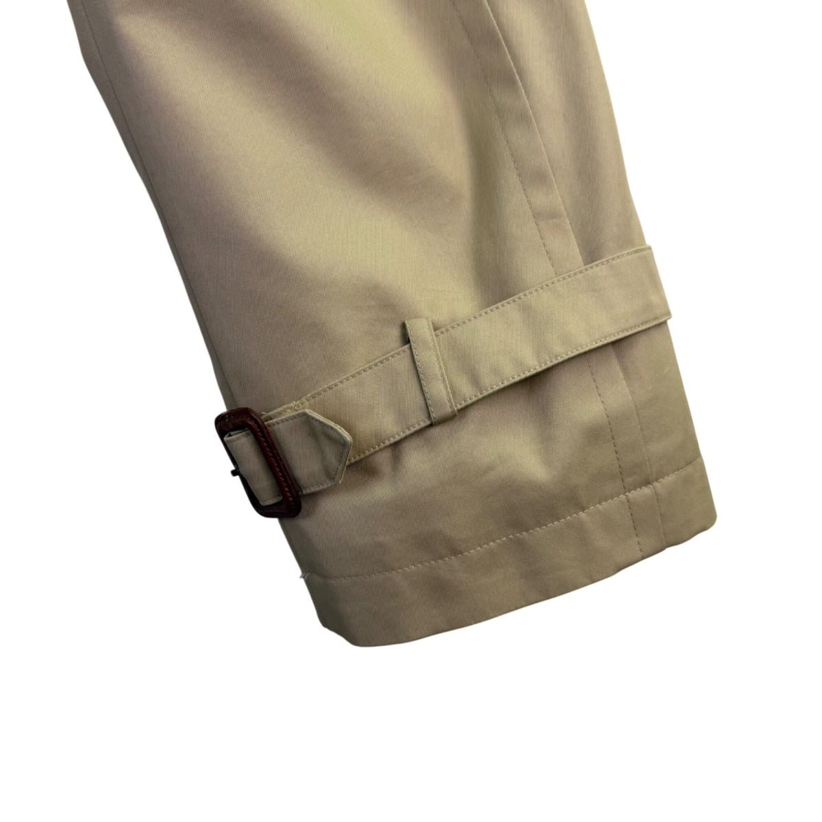Sanyo Mens Khaki Double Breasted Trench Coat With Belt Wool Collar 42R