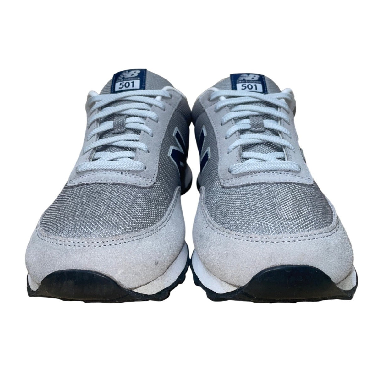 New Balance Men’s Gray & Navy Mesh & Suede Lace-Up 501 Sneakers Size 11.5
