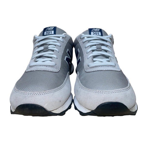 New Balance Men’s Gray & Navy Mesh & Suede Lace-Up 501 Sneakers Size 11.5