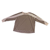 Easel Womens Taupe Beige Long Sleeve Colorblock Knit Top Size M