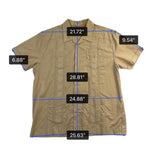 The Havanera Co Mens Beige Guayabera Shirt With Embroidery Size XL
