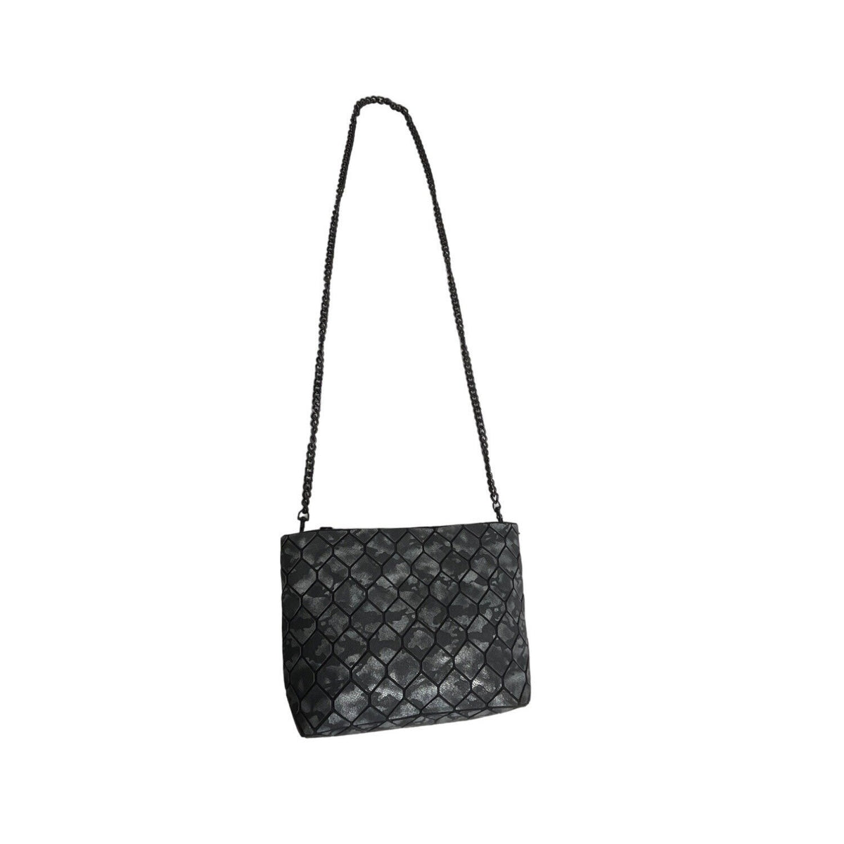 Patrizia Luca Women's Black Geo Tile & Chain Strap Shoulder Crossbody Bag Sz S