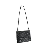 Patrizia Luca Women's Black Geo Tile & Chain Strap Shoulder Crossbody Bag Sz S