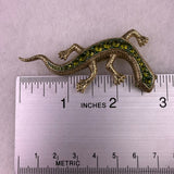 Liz Claiborne Womens Green Rhinestone Gecko Brooch Pin With Box Metal Jewelry