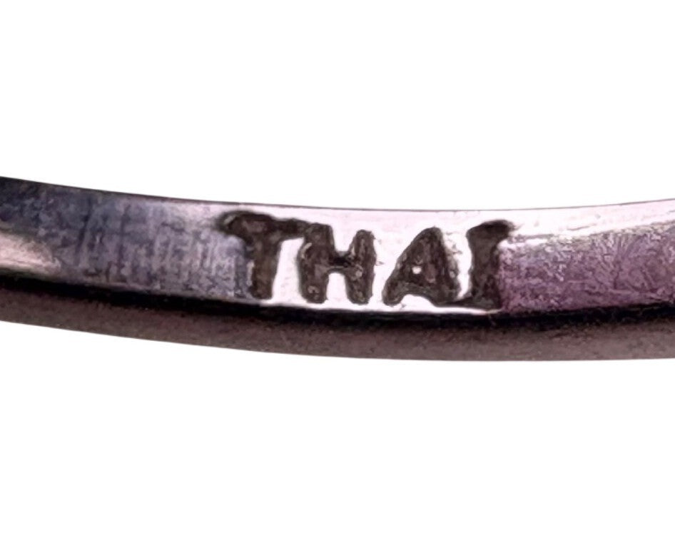 Silver Tone Womens 925 Infinity Knot Ring Thailand Engraving Symbolic Style Sz 7