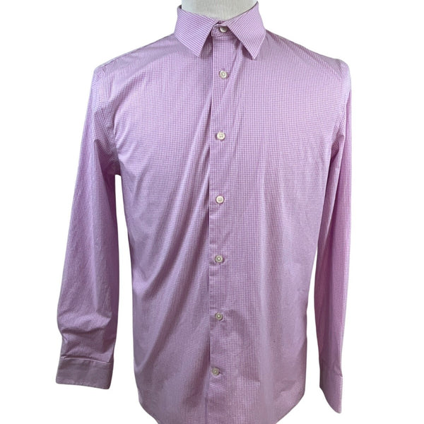 Banana Republic Mens Wrinkle-Resistant Slim Fit Pink Button-Down Shirt Size M