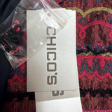 Chicos Womens Pink & Black Patterned Edanas LS Jacket Stylish Size 1