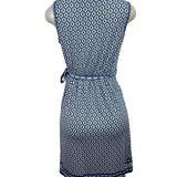 Max Studio Womens Sleeveless Wrap Dress Blue Print XS