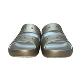 Crocs Unisex Metallic Gold Two-Strap Slip-On Comfort Slides Size M9/W11
