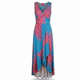 Lilly Pulitzer Womens Aqua Pink Rayon Spandex Floral-Print Maxi Dress Size XS