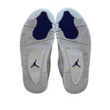 Air Jordan 4 Retro Men’s Metallic Purple & White Leather Sneakers Size US 9.5