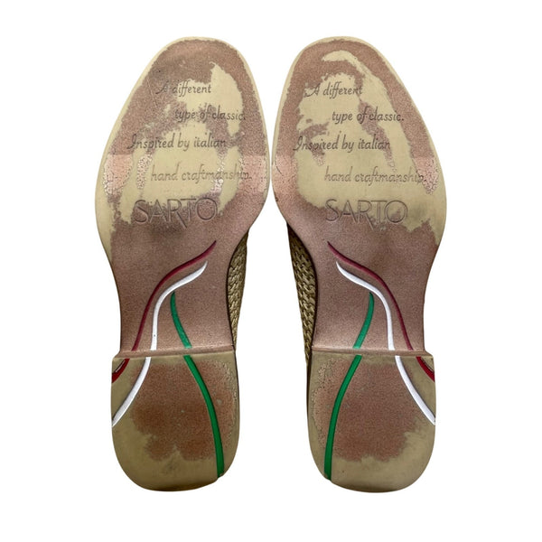 Sarto Women’s Natural  Woven Slip-On Loafer A-Eda 2 Shoes Size 9.5M