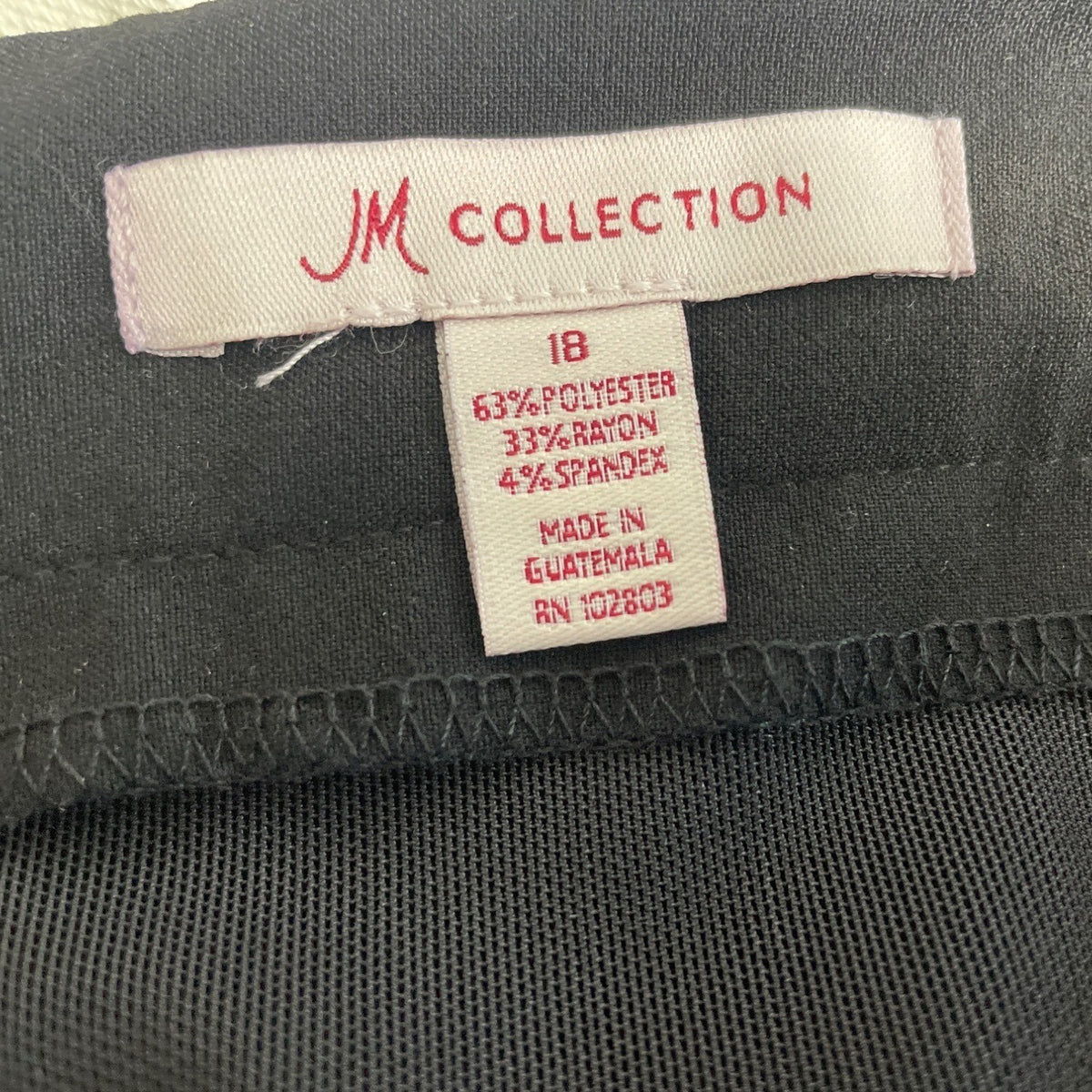 JM Collection Women's Black Knee Length Straight Skirt Sz 18 - NWT