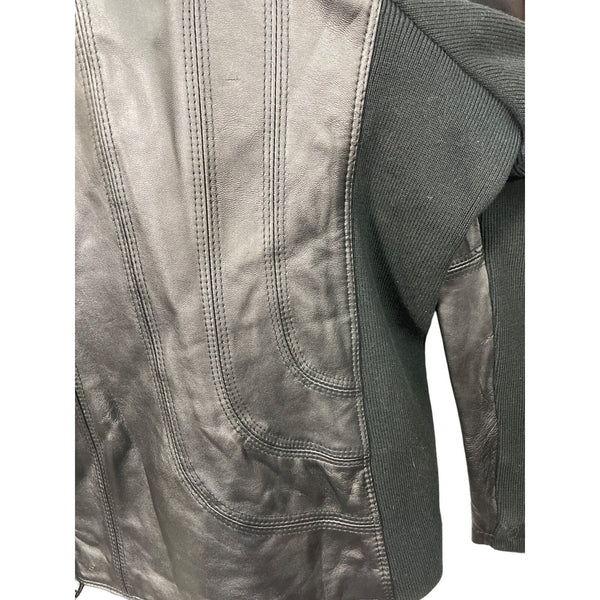 Jerry Lewis Womens Black Leather Jacket Size 3x NWT