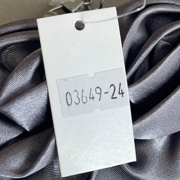 Jessica McClintock Women's Satin Silver Chain Strap Rosaria Clutch Sz S- NWT