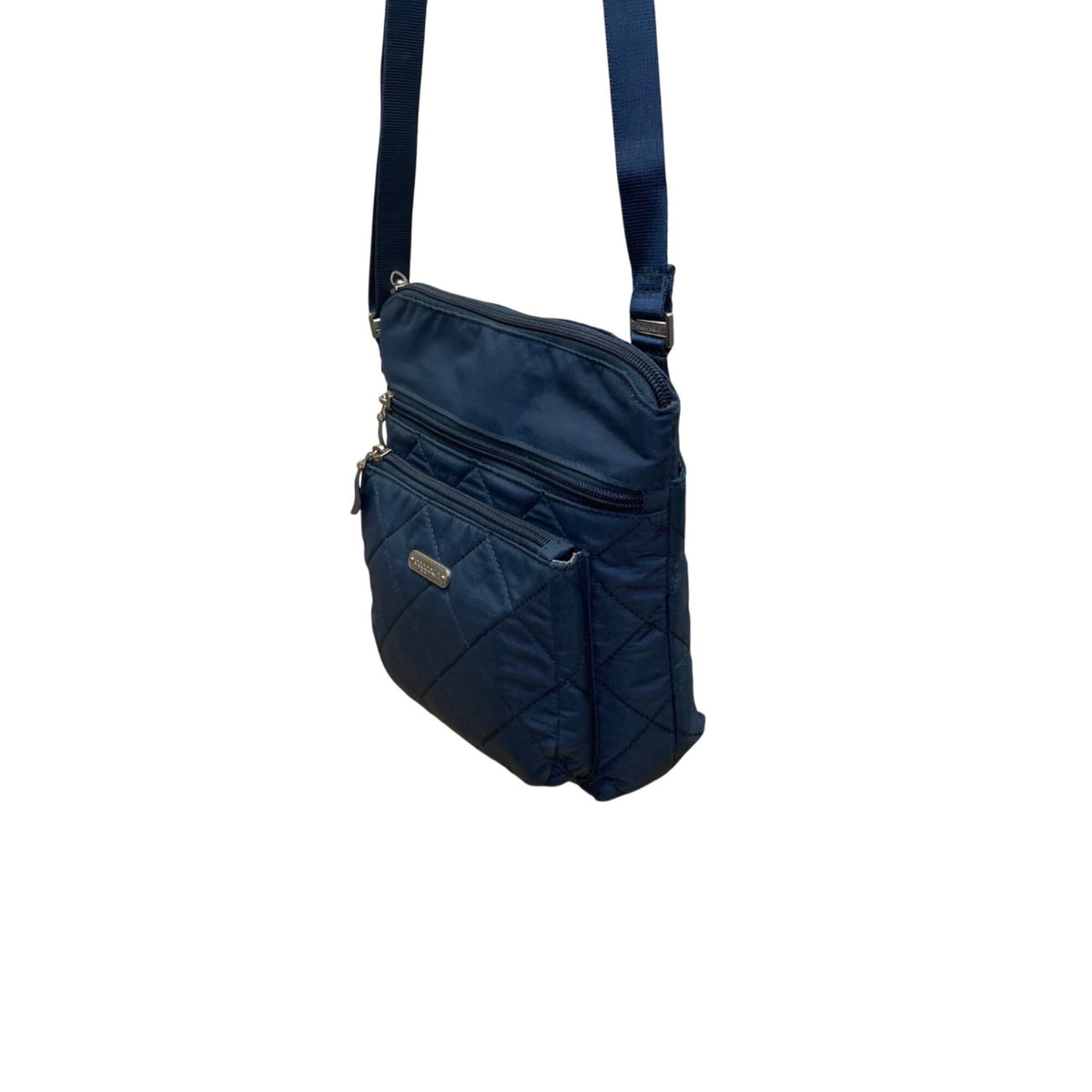 Baggallini Women’s Navy Quilted Adjustable Strap Multiple Pockets Crossbody Bag