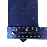 Christian Mens Navy Blue Polyester & Silk Necktie Patterned Classic