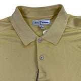Tommy Bahama Mens Yellow Silk & Cotton Long Sleeve Polo Shirt Comfortable Sz XL