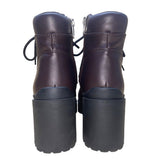 Nine West Women’s Dark Red Lace-Up Block Heel Quenton 3 Ankle Boot Size 8.5