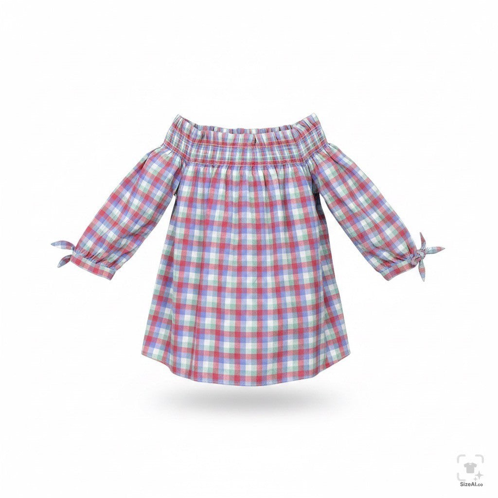 Kate Spade Womens Multicolor Off-Shoulder Top Broome Street Madras Plaid Sz S